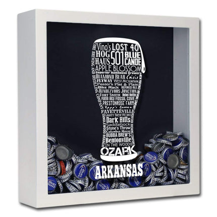 Arkansas Beer Typography Shadow Box