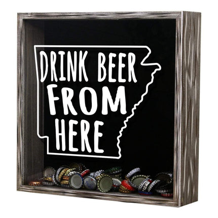 Arkansas Drink Beer From Here Beer Cap Shadow Box