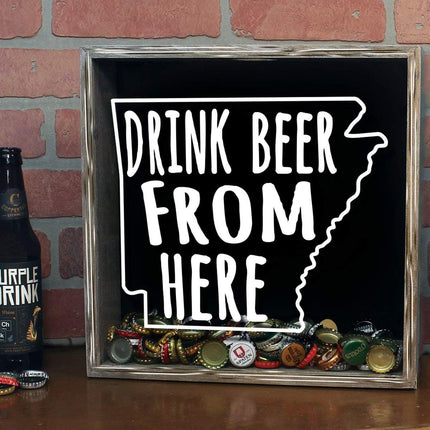 Arkansas Drink Beer From Here Beer Cap Shadow Box