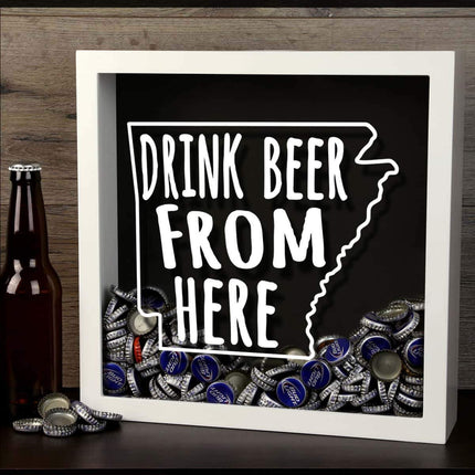 Arkansas Drink Beer From Here Beer Cap Shadow Box