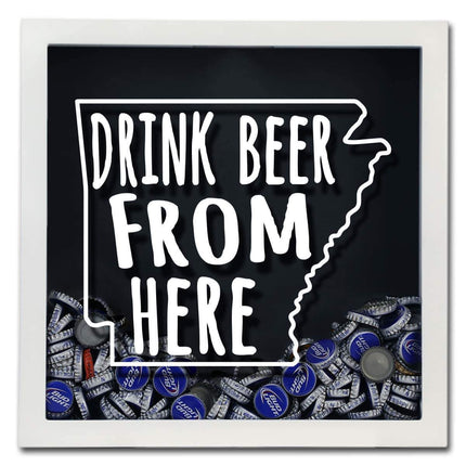 Arkansas Drink Beer From Here Beer Cap Shadow Box