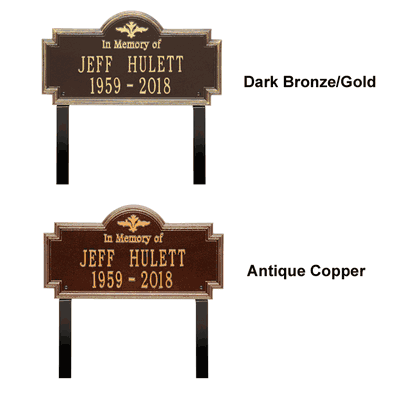 Arlington Standard Two Line "In Memory Of" Lawn Plaque