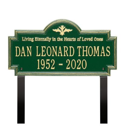 Arlington Standard Two Line "Living Eternally" Lawn Plaque