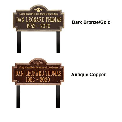 Arlington Standard Two Line "Living Eternally" Lawn Plaque