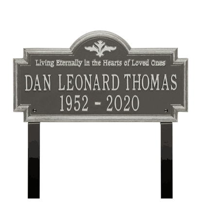 Arlington Standard Two Line "Living Eternally" Lawn Plaque