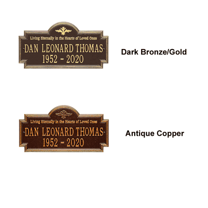 Arlington Standard Two Line "Living Eternally" Wall Plaque
