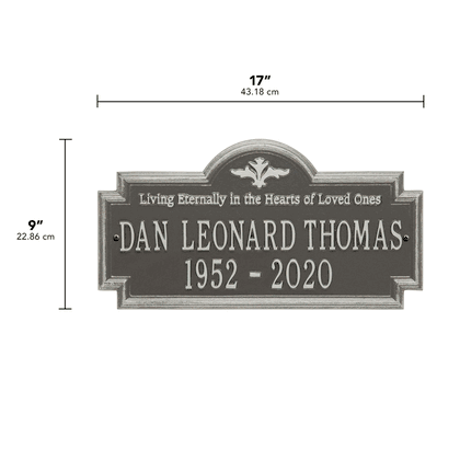 Arlington Standard Two Line "Living Eternally" Wall Plaque