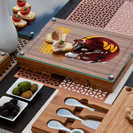 Washington Commanders - Concerto Glass Top Cheese Cutting Board & Tools Set