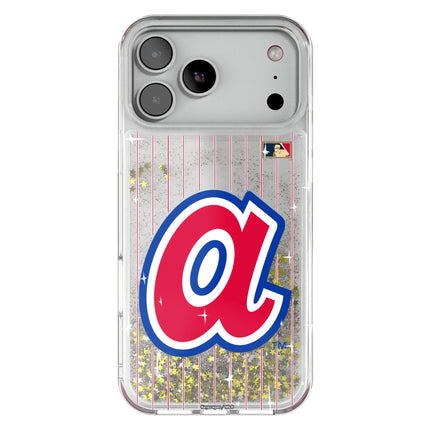 Atlanta Braves 1972-1980 - Cooperstown Collection Pinstripe Glitter Phone Case for Apple iPhone