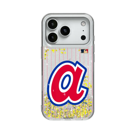 Atlanta Braves 1972-1980 - Cooperstown Collection Pinstripe Glitter Phone Case for Apple iPhone