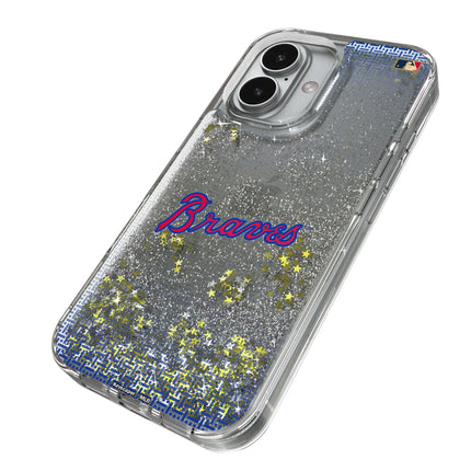 Atlanta Braves Home 2012 - Cooperstown Collection Linen Glitter Phone Case for Apple iPhone