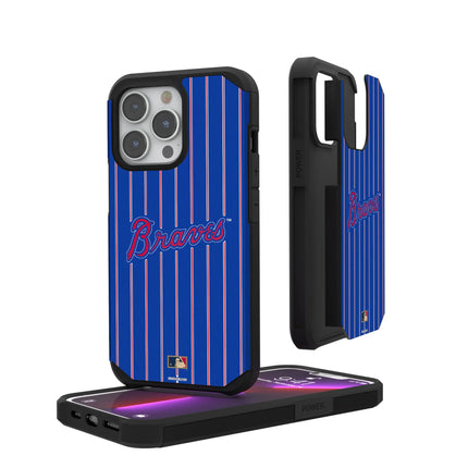Atlanta Braves Home 2012 - Cooperstown Collection Pinstripe Rugged Phone Case for Apple iPhone