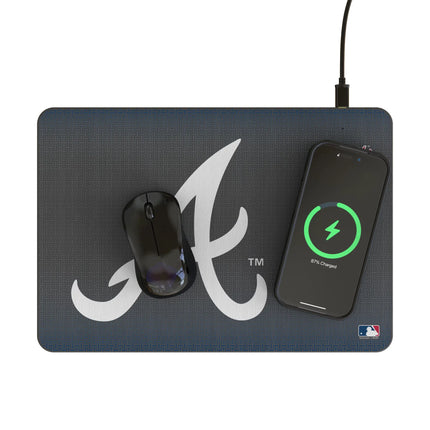 Atlanta Braves Linen 15-Watt Wireless Charger and Mouse Pad