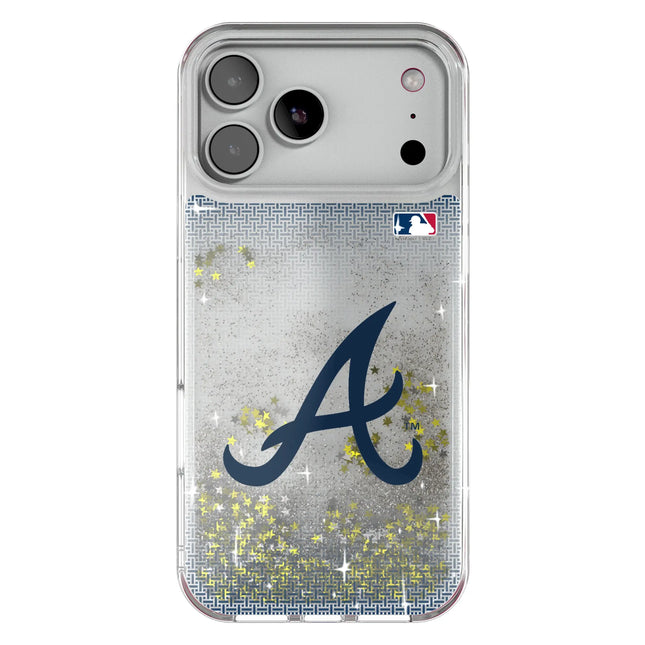 Atlanta Braves Linen Glitter Phone Case for Apple iPhone