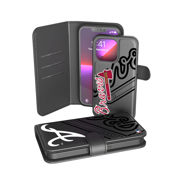Atlanta Braves Monocolor Tilt Wallet Phone Case for Apple iPhone