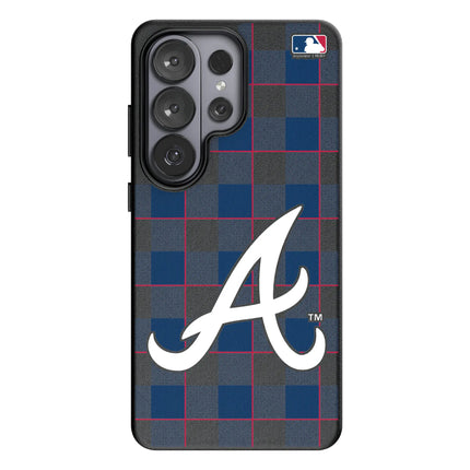 Atlanta Braves Plaid MagSafe Compatible Phone Case for Samsung Galaxy