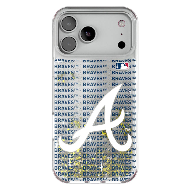 Atlanta Braves Text Backdrop Glitter Phone Case for Apple iPhone