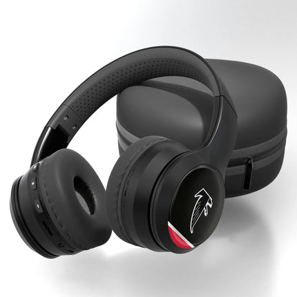 Atlanta Falcons Classic Stripe Wireless Over-Ear BT Headphones With Case
