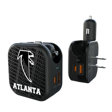Atlanta Falcons Classic Text Backdrop 2 in 1 USB A/C Charger