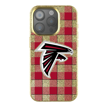 Atlanta Falcons Plaid Bling Phone Case for Apple iPhone
