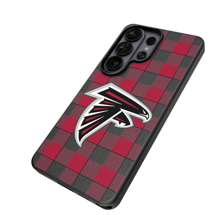 Atlanta Falcons Plaid MagSafe Compatible Phone Case for Samsung Galaxy