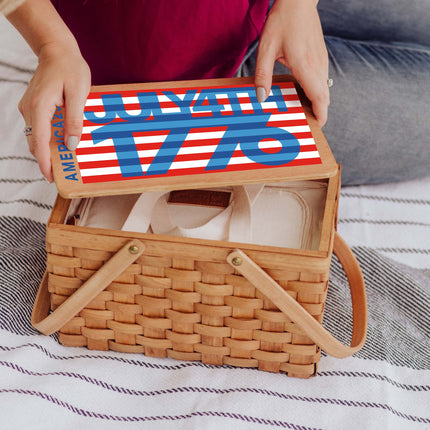 America250 July 4th 1776 (Flag) - Poppy Personal Picnic Basket