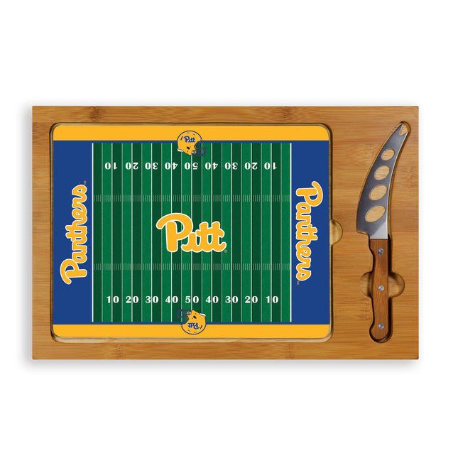 Pittsburgh Panthers Football Field Glass Top Cutting Board & Knife Set