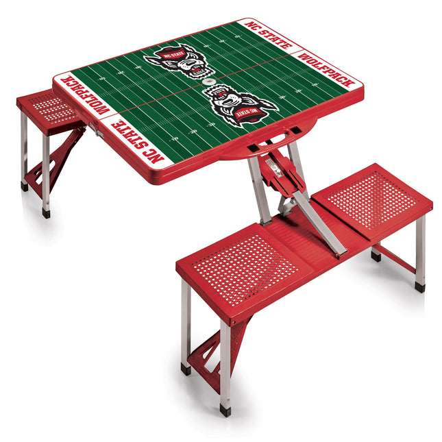 NC State Wolfpack Football Field Picnic Table Folding Table with Seats