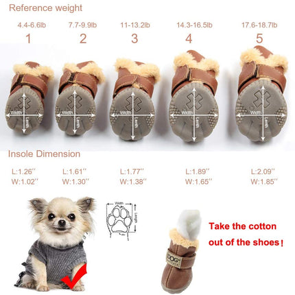 Dog Australia Waterproof Fleece-Lined Warm Dog Snow Boots