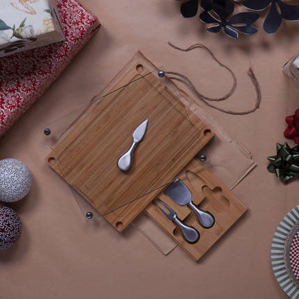 Concerto Glass Top Cheese Cutting Board & Tools Set