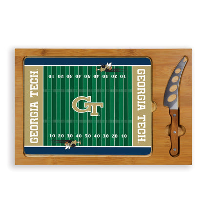 Georgia Tech Yellow Jackets Football Field Cutting Board & Knife Set