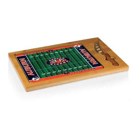 Auburn Tigers Football Field Icon Glass Top Cutting Board & Knife Set