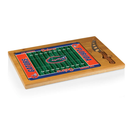 Florida Gators Football Field Icon Glass Top Cutting Board & Knife Set