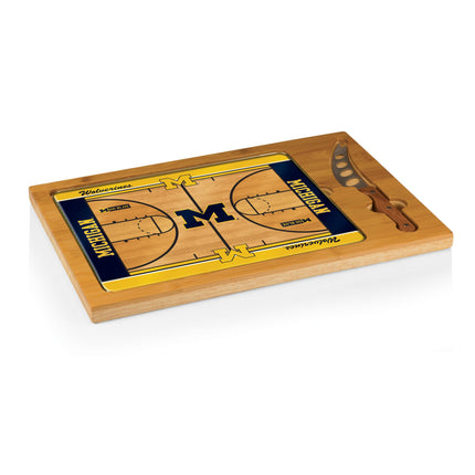 Michigan Wolverines Basketball Court Cutting Board & Knife Set