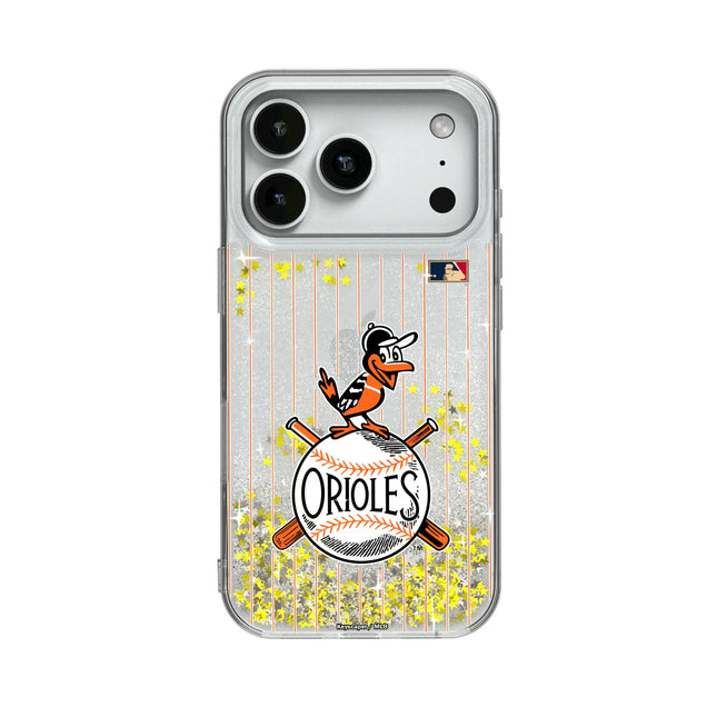 Baltimore Orioles 1954-1963 - Cooperstown Collection Pinstripe Glitter Phone Case for Apple iPhone