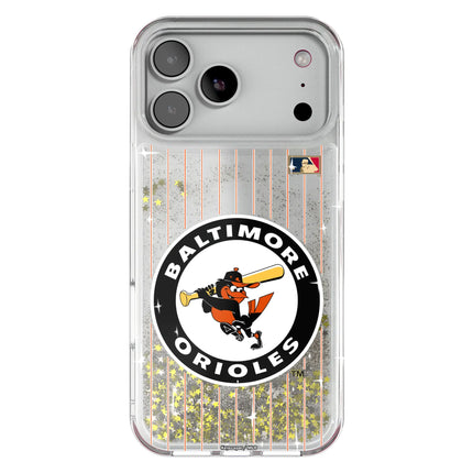 Baltimore Orioles 1966-1969 - Cooperstown Collection Pinstripe Glitter Phone Case for Apple iPhone