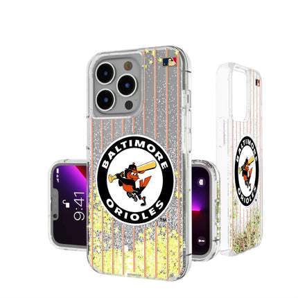 Baltimore Orioles 1966-1969 - Cooperstown Collection Pinstripe Glitter Phone Case for Apple iPhone