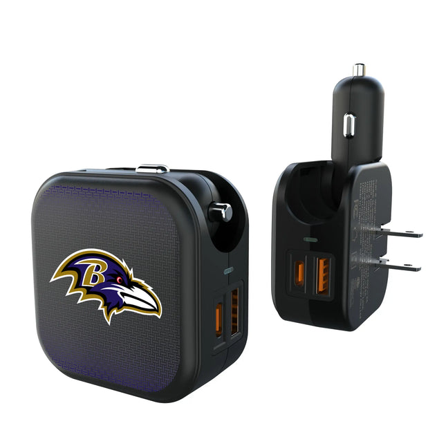 Baltimore Ravens Linen 2 in 1 USB A/C Charger