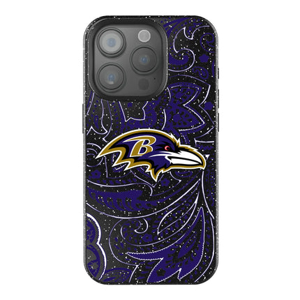 Baltimore Ravens Paisley Black Bling Phone Case for Apple iPhone