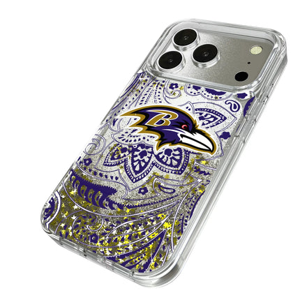 Baltimore Ravens Paisley Glitter Phone Case for Apple iPhone