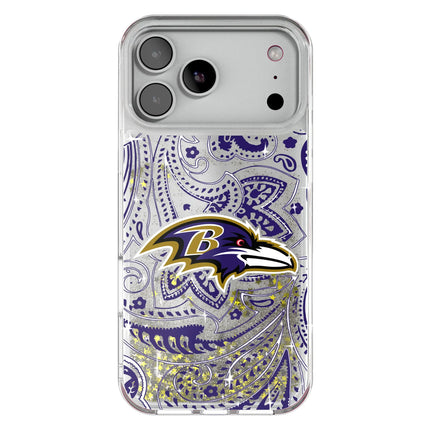Baltimore Ravens Paisley Glitter Phone Case for Apple iPhone