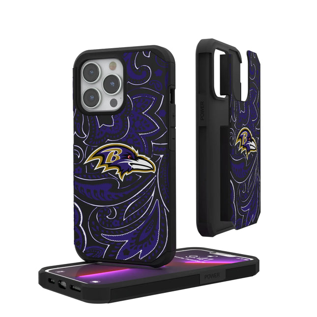 Baltimore Ravens Paisley Rugged Phone Case for Apple iPhone