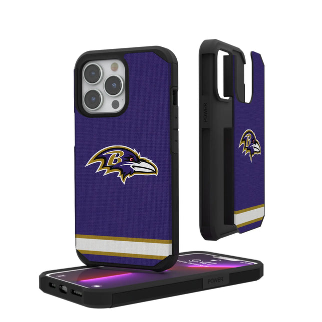 Baltimore Ravens Stripe Rugged Phone Case for Apple iPhone