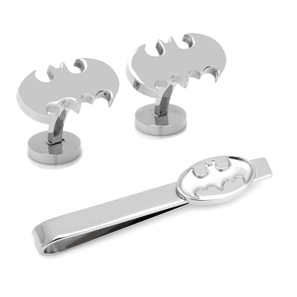 Batman Stainless Steel Cufflinks and Tie Bar Gift Set