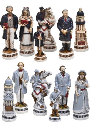 Battle of Gettysburg Handcrafted Oxo-Teak Chessmen Set