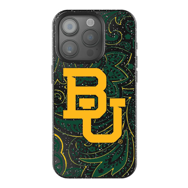 Baylor University Bears Paisley Black Bling Phone Case for Apple iPhone
