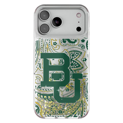 Baylor University Bears Paisley Glitter Phone Case for Apple iPhone
