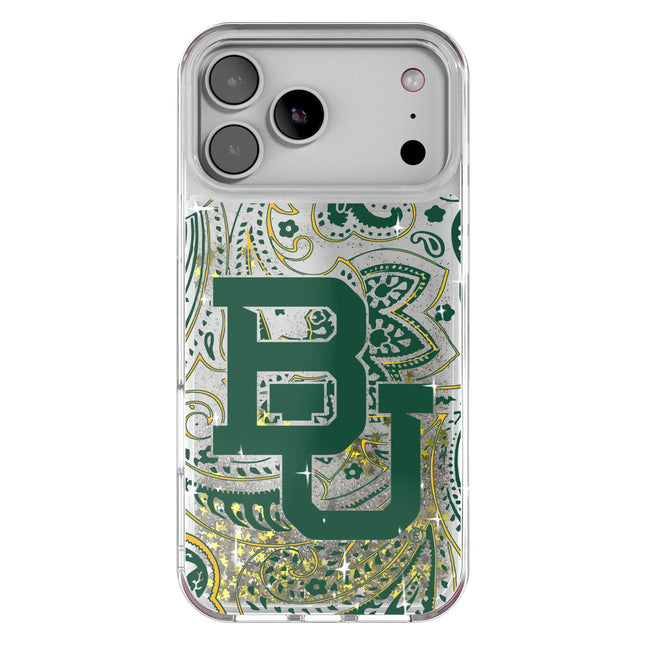 Baylor University Bears Paisley Glitter Phone Case for Apple iPhone
