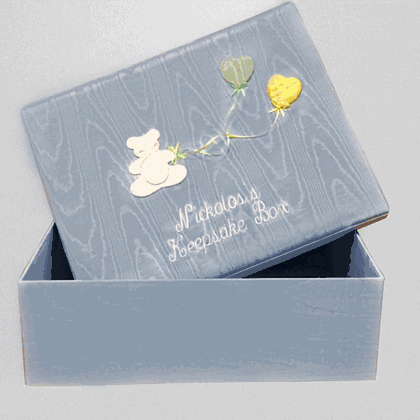 Bear & Balloons Personalized Baby Keepsake Box - Large