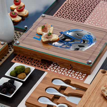 Detroit Lions - Concerto Glass Top Cheese Cutting Board & Tools Set